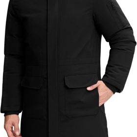 Mens Winter Coats Long Parka Puffer Jackets Water Repellent Windbreaker Insulated Thicken Puffy Jacket with Hood