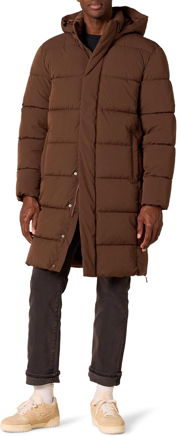Mens Hooded Long Puffer Coat