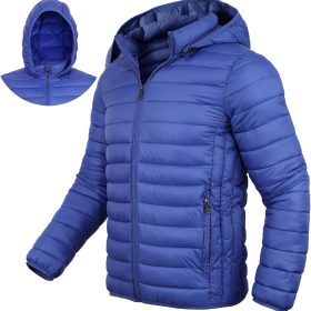 Men's Lightweight Puffer Jacket Down Packable Jacket Winter Coat with Hood