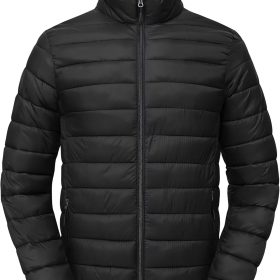 Mens Winter Coats Thermal Lightweight Puffy Jackets Men Waterproof Warm Puffer Coat with Zip Pockets