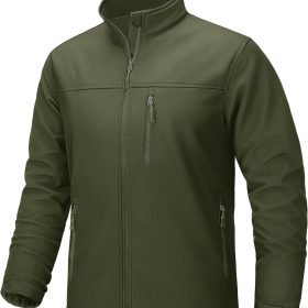 Men's Lightweight Softshell Jacket Fleece Lined Waterproof Tactical Rain Zip Up Winter Coat Windbreaker Casual
